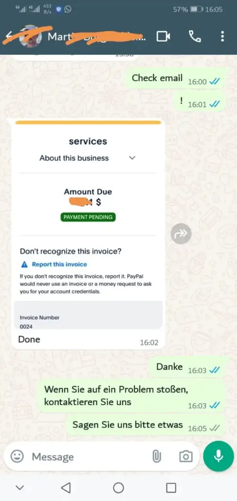 WhatsApp-Support: schnelle Hilfe bei einer Zahlungsfrage