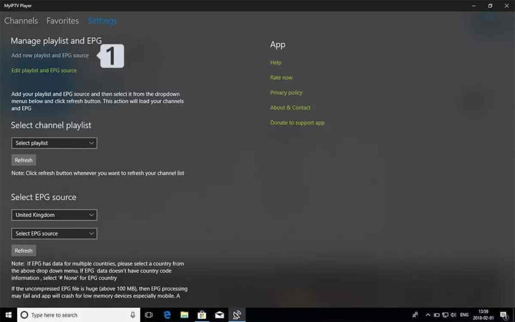 IPTV auf Windows-PC einrichten – Schritt 3